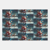 Vrolijk kerstfeest Jolly feestelijk inpakpapier (Voorkant 3)