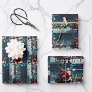 Vrolijk kerstfeest Jolly feestelijk inpakpapier Vel