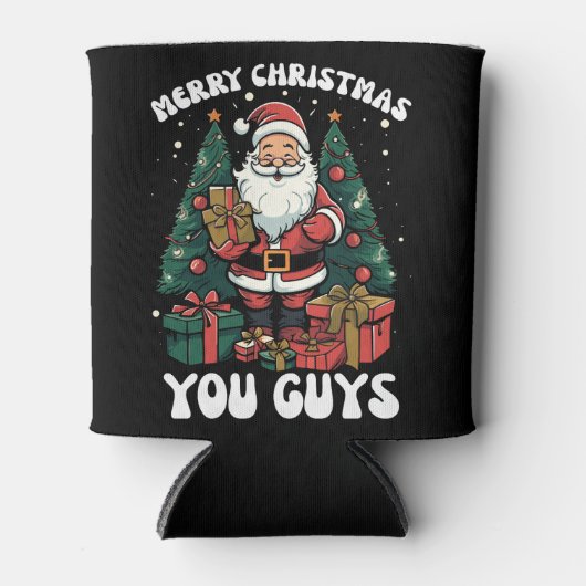 Vrolijk kerstfeest jongens Kerstman Blikjeskoeler (Voorkant)