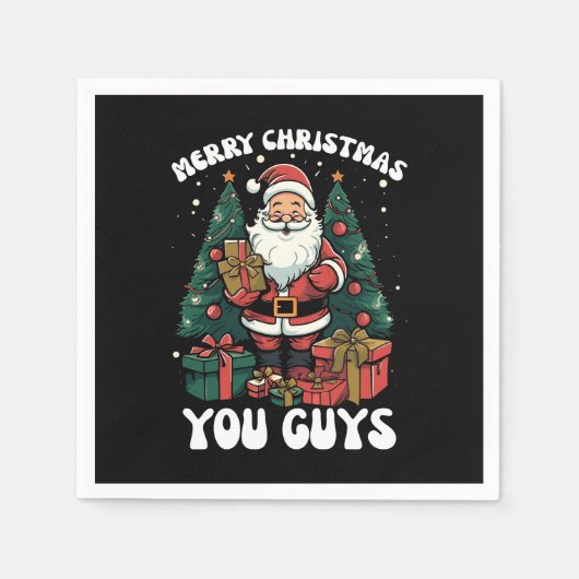 Vrolijk kerstfeest jongens Kerstman Servet (Voorkant)