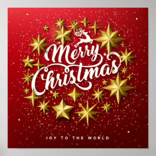 Vrolijk kerstfeest - Joy aan de wereld Poster