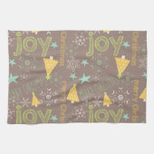Vrolijk kerstfeest, Joy, kerstbomen Keuken Theedoek (Horizontaal)