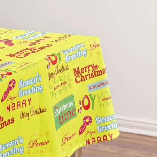 Vrolijk Kerstfeest, Joy, Seizoenen, Geel Tafelkleed (Voorbeeld)