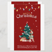 Vrolijk kerstfeest kaart (Voorkant / Achterkant)