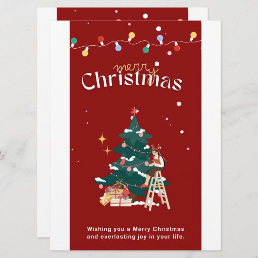 Vrolijk kerstfeest kaart (Voorkant / Achterkant)