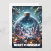 Vrolijk kerstfeest Kaart Bauble (Voorkant / Achterkant)