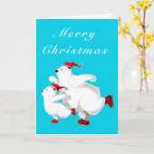 Vrolijk kerstfeest Kaart Happy Family Beren (Gele Bloem)