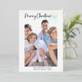 Vrolijk kerstfeest Kaart | Modern Script Heart (Staand Voorkant)