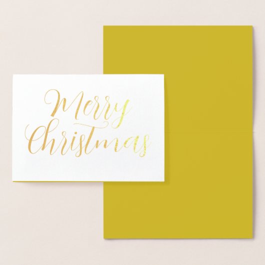 Vrolijk kerstfeest Kaart, moderne kalligrafie chiq Folie Kaarten (Display)