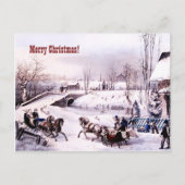 Vrolijk kerstfeest.  Kaart winterscène (Voorkant)