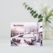 Vrolijk kerstfeest.  Kaart winterscène (Staand voorkant)