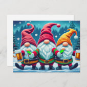 Vrolijk kerstfeest, kabouters drink Kerstmis drink Kaart (Voorkant / Achterkant)