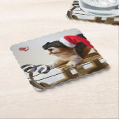 Vrolijk kerstfeest kartonnen onderzetters (Gebogen)