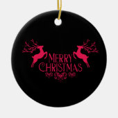 Vrolijk kerstfeest keramisch ornament (Voorkant)