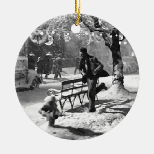 Vrolijk kerstfeest keramisch ornament (Voorkant)