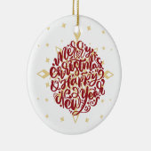 Vrolijk kerstfeest keramisch ornament (Rechts)