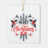 Vrolijk kerstfeest keramisch ornament (Links)