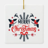 Vrolijk kerstfeest keramisch ornament (Achterkant)