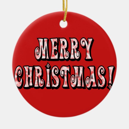 Vrolijk kerstfeest! keramisch ornament (Voorkant)