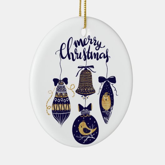 Vrolijk kerstfeest keramisch ornament (Rechts)