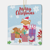 Vrolijk kerstfeest keramisch ornament (Links)