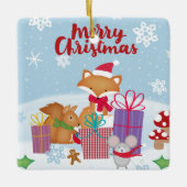 Vrolijk kerstfeest keramisch ornament (Voorkant)