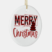 Vrolijk kerstfeest keramisch ornament (Rechts)