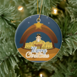 Vrolijk kerstfeest keramisch ornament