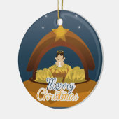 Vrolijk kerstfeest keramisch ornament (Links)