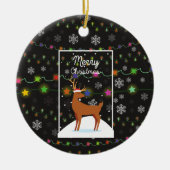 Vrolijk kerstfeest keramisch ornament (Voorkant)