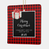 Vrolijk kerstfeest keramisch ornament (Links)