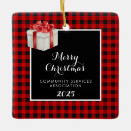 Vrolijk kerstfeest keramisch ornament