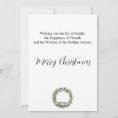 Vrolijk kerstfeest, kerst bessen krans feestdagenkaart (Achterkant)