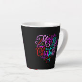 Vrolijk kerstfeest - Kerst Design Latte Mok (Rechterhoek)