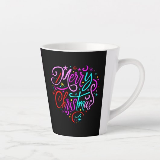Vrolijk kerstfeest - Kerst Design Latte Mok (Rechts)