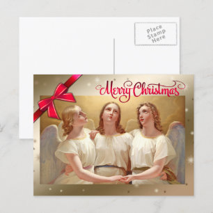 Vrolijk kerstfeest. Kerstangels Feestdagenkaart