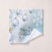 Vrolijk kerstfeest, kerstballen bad handdoek (Wasdoekje)