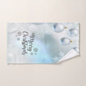 Vrolijk kerstfeest, kerstballen bad handdoek (Handdoek)