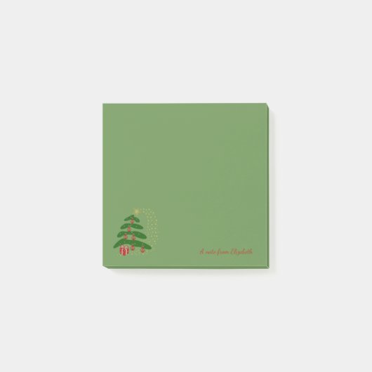 Vrolijk kerstfeest, kerstboom - gepersonaliseerd post-it® notes (Voorkant)