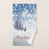 Vrolijk kerstfeest, kerstboom, sneeuw bad handdoek (Handdoek)