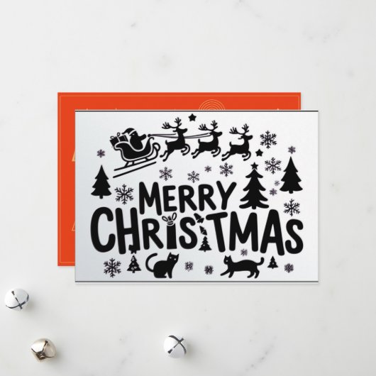 Vrolijk kerstfeest  kerstkaart (Voorkant / Achterkant in situ)