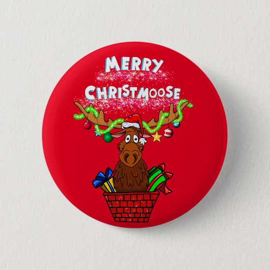 "Vrolijk kerstfeest!" kerstknoppen Ronde Button 5,7 Cm (Voorkant)