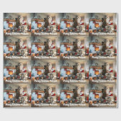 Vrolijk Kerstfeest  Kerstman Aangepaste naam Cadeaupapier (Vlak)