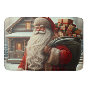 Vrolijk kerstfeest kerstman badmat