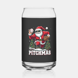 Vrolijk Kerstfeest Kerstman Baseball Lover Blikvorm Glas