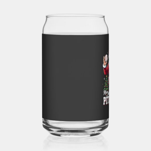 Vrolijk Kerstfeest Kerstman Baseball Lover Blikvorm Glas (Rechts)