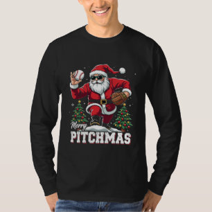 Vrolijk Kerstfeest Kerstman Baseball Lover T-shirt