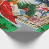 VROLIJK KERSTFEEST KERSTMAN CADEAUPAPIER (Hoek)