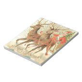 Vrolijk kerstfeest (kerstman en renrendiertje) notitieblok (Gedraaid)