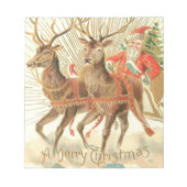 Vrolijk kerstfeest (kerstman en renrendiertje) notitieblok (Voorkant)